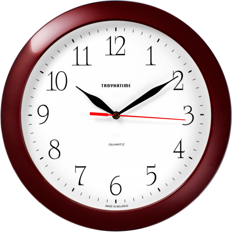 Изображение товара Настенные часы Troyka 31x31 см кварцевые коричневые с белым циферблатом