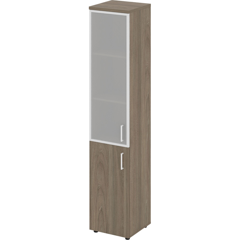 Изображение товара Шкаф для документов Style Project SN.STU-103 (L) левое закрывание дверей, со стеклом (вяз благородный, 400x400x1982 мм)