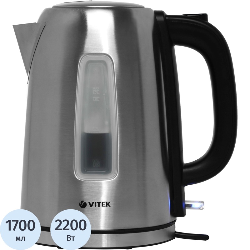 Изображение товара Электрический чайник Vitek VT-1137 серебристый 1700 мл с фильтром и подсветкой