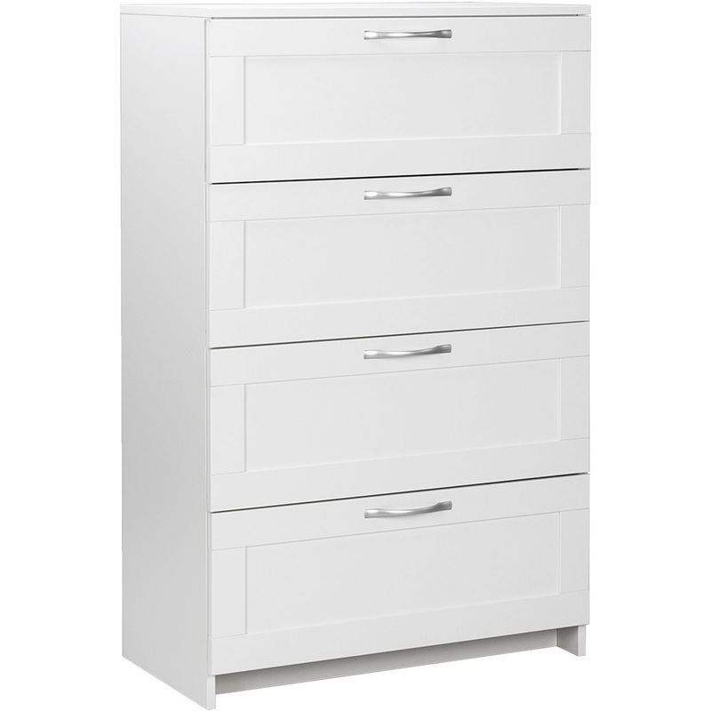 Изображение товара Комод Сириус белый с четырьмя ящиками для хранения вещей