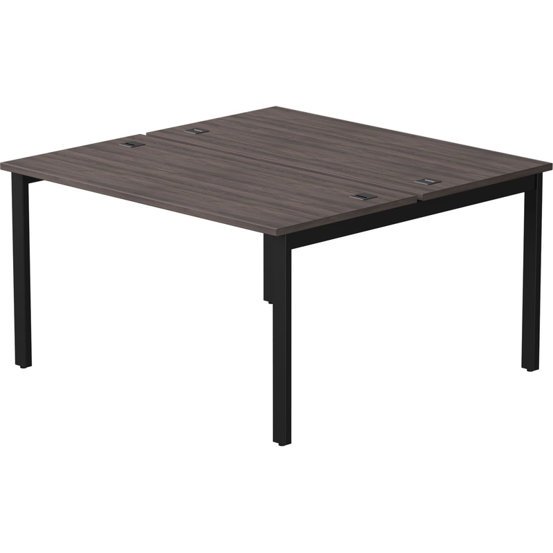 Изображение товара Рабочая станция EVO 254S019DK9005 двухместная дуб пасадена/чёрная 1380х1370х755 мм