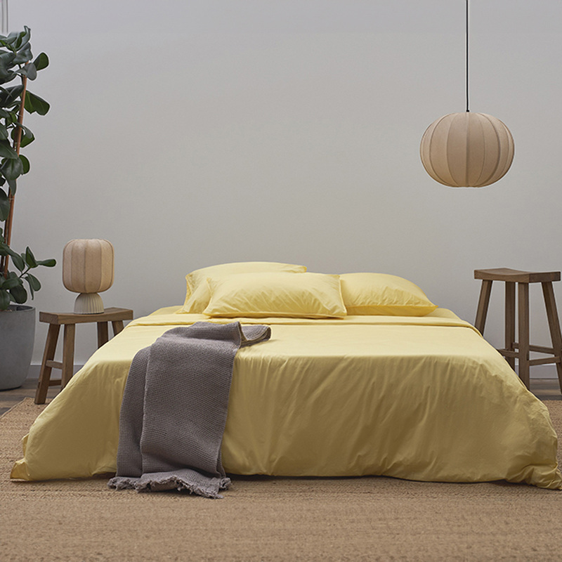 Изображение товара Комплект постельного белья Tkano Essential 1.5-спальное хлопок 50x70 см, светло-жёлтый