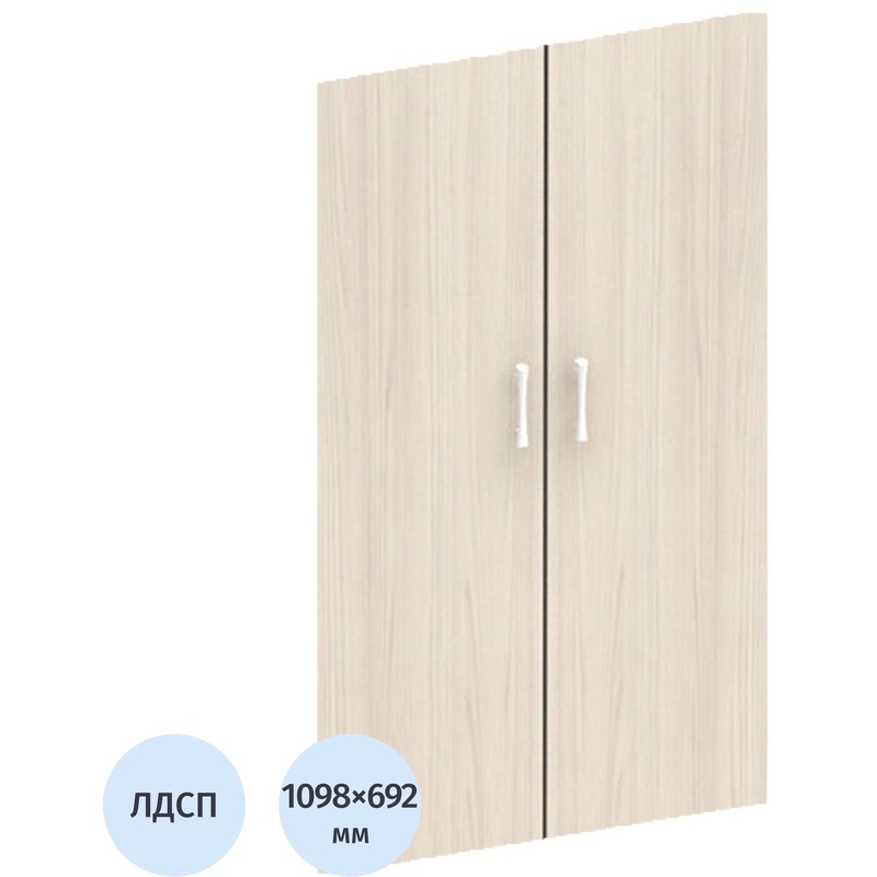 Изображение товара Двери средние Канц ДК36 ЛДСП дуб молочный 692x1098 мм комплект 2 шт