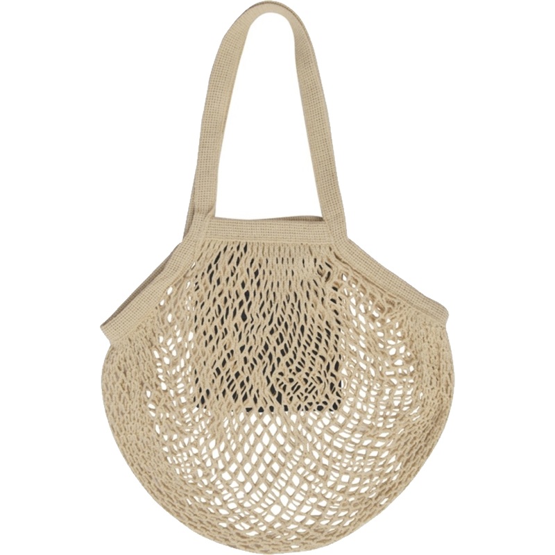 Изображение товара Сумка для покупок Oasis Mesh с карманом хлопок бежевая/чёрная (35x25x45 см)