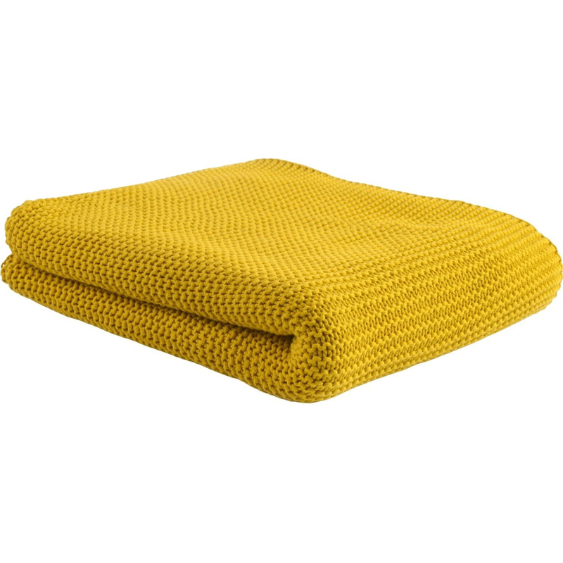Изображение товара Плед хлопковый Tkano Essential 130х180 см горчичный гипоаллергенный