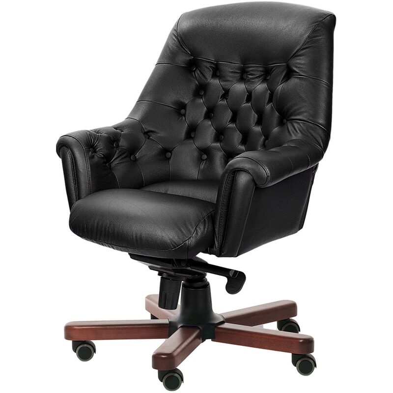 Изображение товара Кресло для руководителя Multi-Office Zurich B чёрное (натуральная кожа с компаньоном, металл)