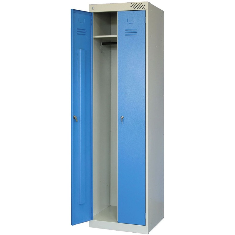 Изображение товара Уценка. Шкаф для одежды металлический Металл-Завод ШРЭК-22-530 синий 2 отделения