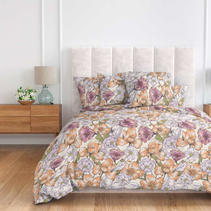 Изображение товара Постельное белье Спал Спалыч Анемоны 2-спальное бязь разноцветное