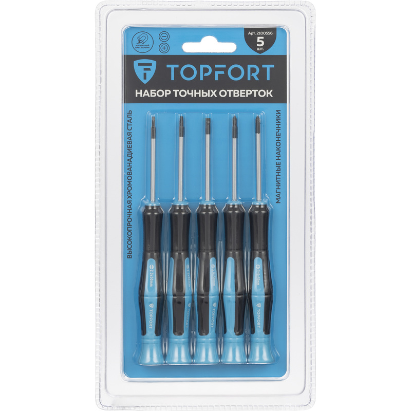 Изображение товара Набор точных отвёрток TOPFORT 5 шт для электроники и мелких сборок