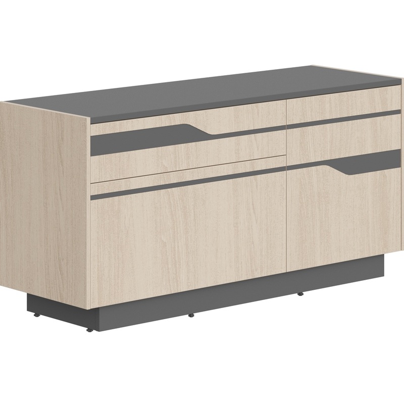 Изображение товара Тумба приставная дуб светлый чёрный графит 1300х430х645 мм Line СФ-572103