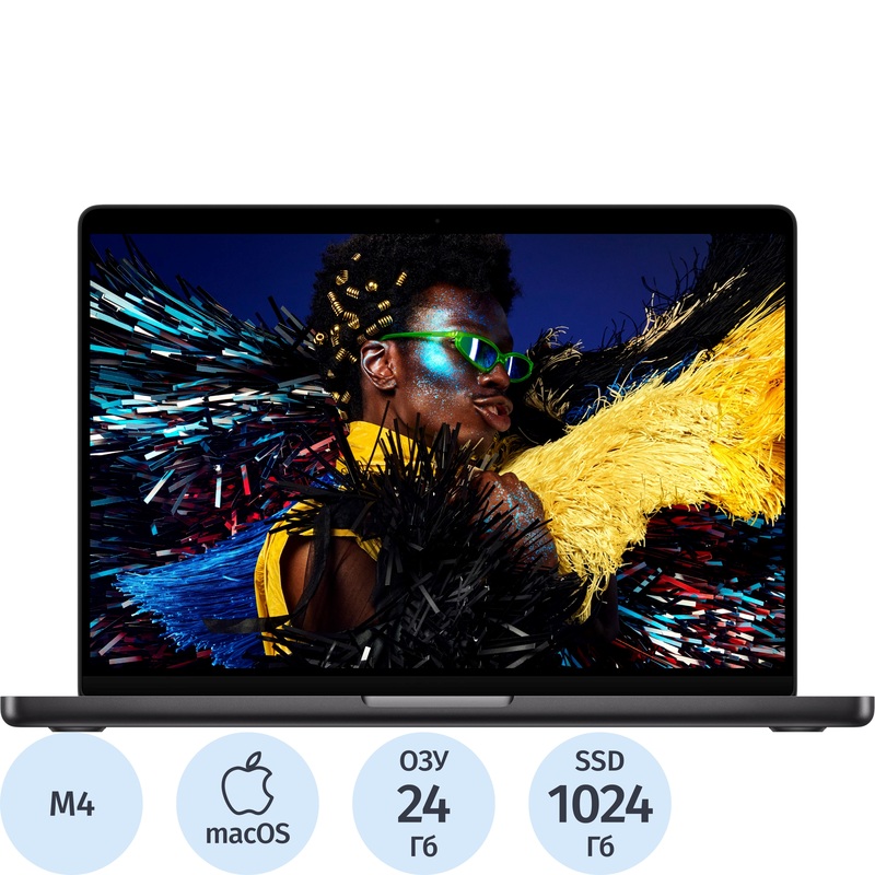 Изображение товара Apple MacBook Pro 14.2 2024 M4 24ГБ SSD 1024ГБ чёрный