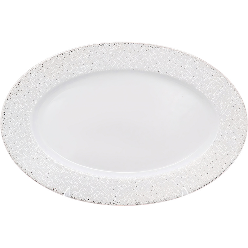 Изображение товара Фарфоровое блюдо для сервировки Repast Жемчуг 22x14 см - элегантное украшение стола