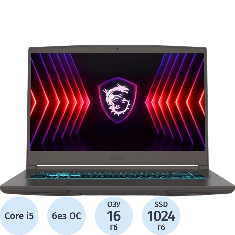 Изображение товара Игровой ноутбук MSI Thin B12VE 15.6 8 ядер Core i5 RTX 4050 16ГБ SSD