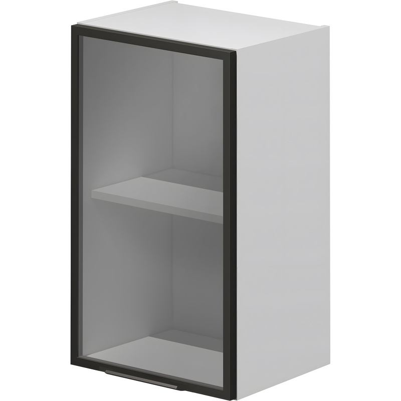 Изображение товара Шкаф кухонный VOK W1DS_72_45 (стекло серое/белый шагрень, 450х315х720 мм)