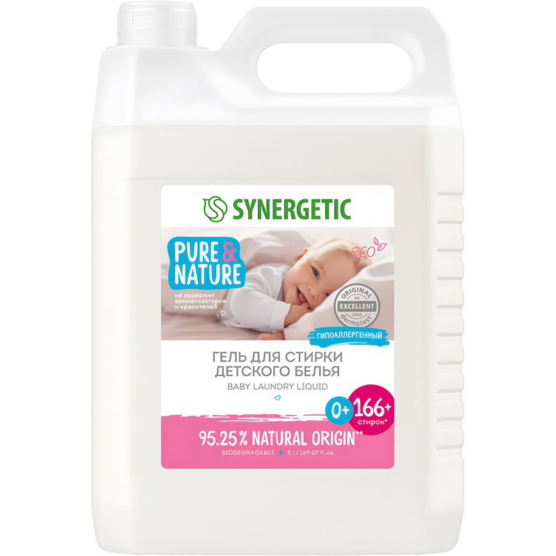 Изображение товара Гель для стирки Synergetic Baby для детского белья 5 л гипоаллергенный экологичный