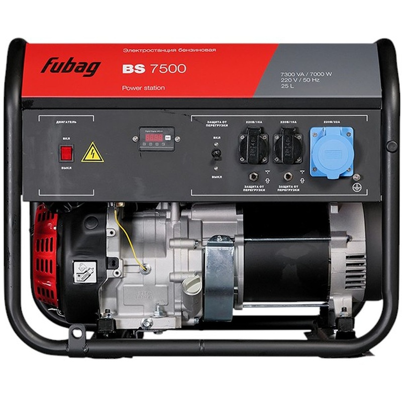 Изображение товара Генератор бензиновый Fubag BS 7500 мощностью 7 кВт для резервного электроснабжения