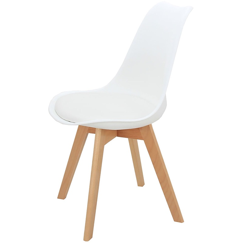 Изображение товара Стул обеденный Eames Bon белый из экокожи и массива дерева