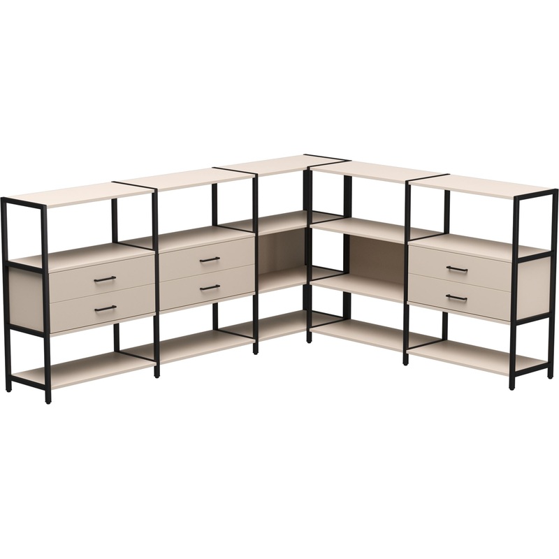 Изображение товара Стеллаж для документов EVO 254ST15GU9005 кашемир чёрный 2440x2020x1120 мм