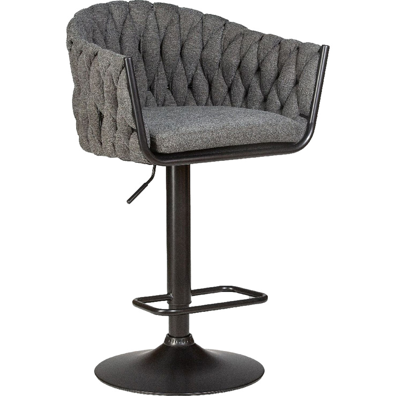 Изображение товара Стул барный Dobrin Leon тёмно-серый/чёрный с газлифтом