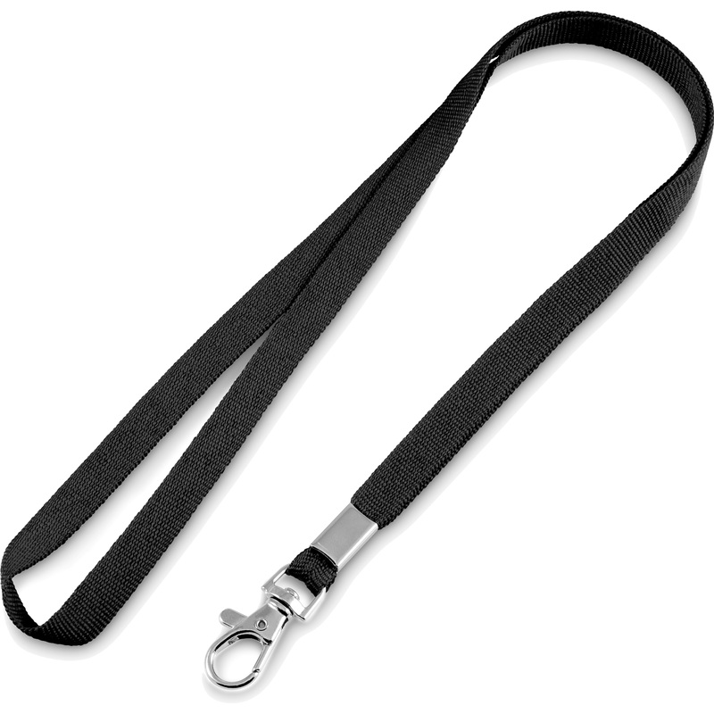 Изображение товара Держатель для бейджа 90 см x 10 мм с карабином черный репсовый