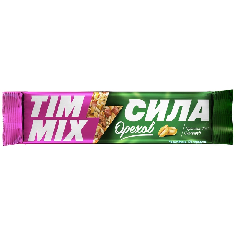Изображение товара Козинак Тимоша ТимМикс Сила орехов 40г натуральное лакомство полезное питание