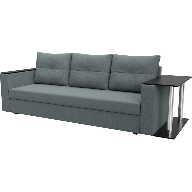 Изображение товара Диван-кровать Комфорт Атланта трёхместный серый ткань с ящиком и механизмом еврокнижка