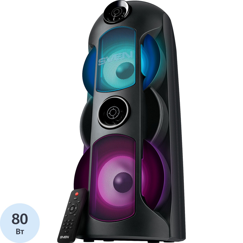Изображение товара Акустическая система Sven PS-720 чёрная с подсветкой Bluetooth FM USB micro SD