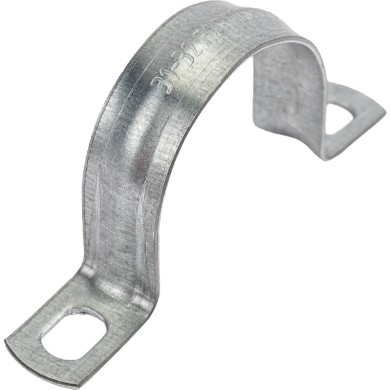 Изображение товара Металлическая скоба крепёжная СМД серебристая 50 штук для труб и коммуникаций