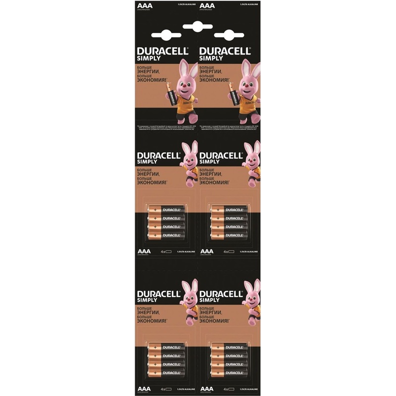 Изображение товара Батарейка AAA мизинчиковая Duracell Basic 16 штук - надежный источник питания