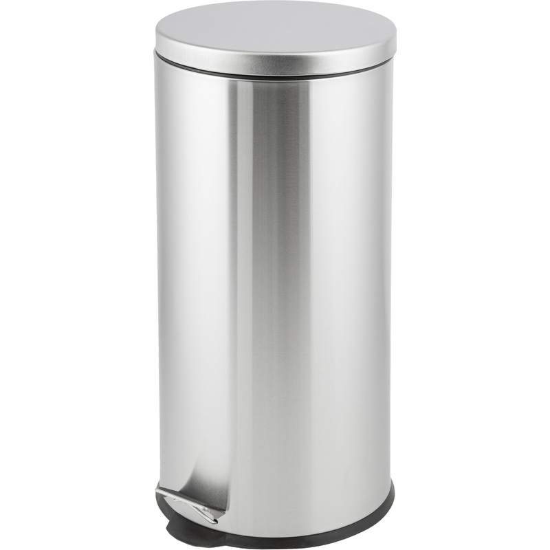 Изображение товара Ведро мусорное 30 л нержавеющая сталь с педалью и крышкой