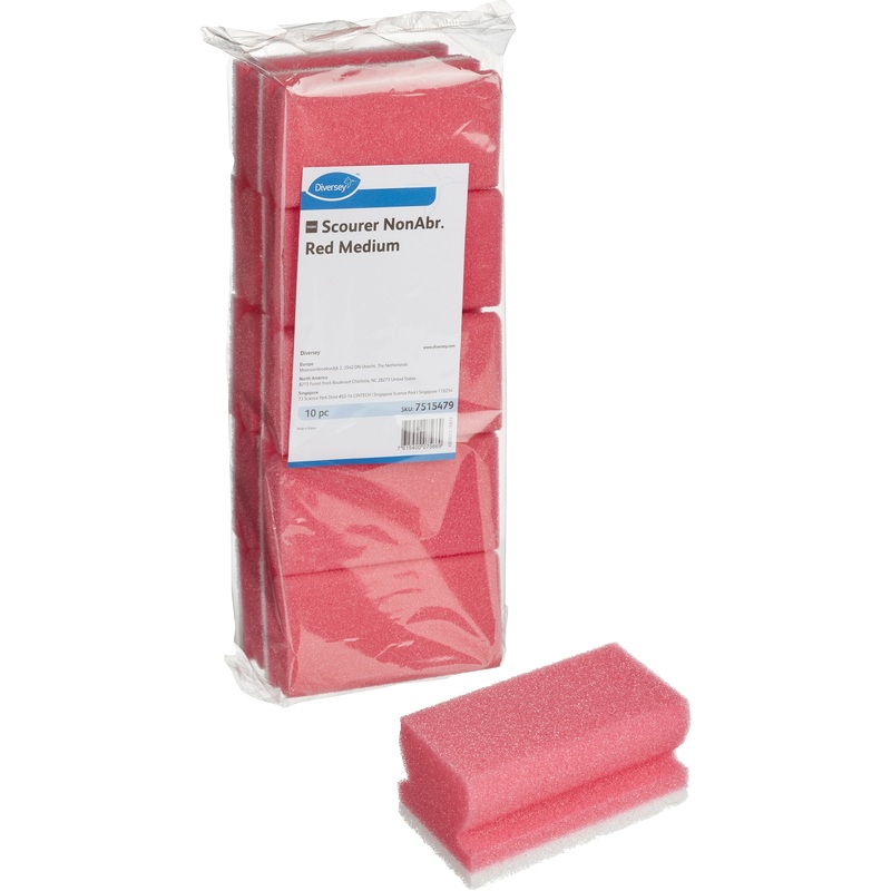 Изображение товара Губка для уборки Taski NonAbrasive Red Medium 13x7.5 см 10 штук
