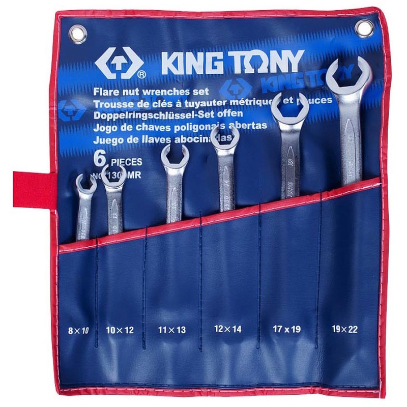 Изображение товара Набор ключей разрезных King Tony 8-22 мм 6 предметов профессиональный инструмент