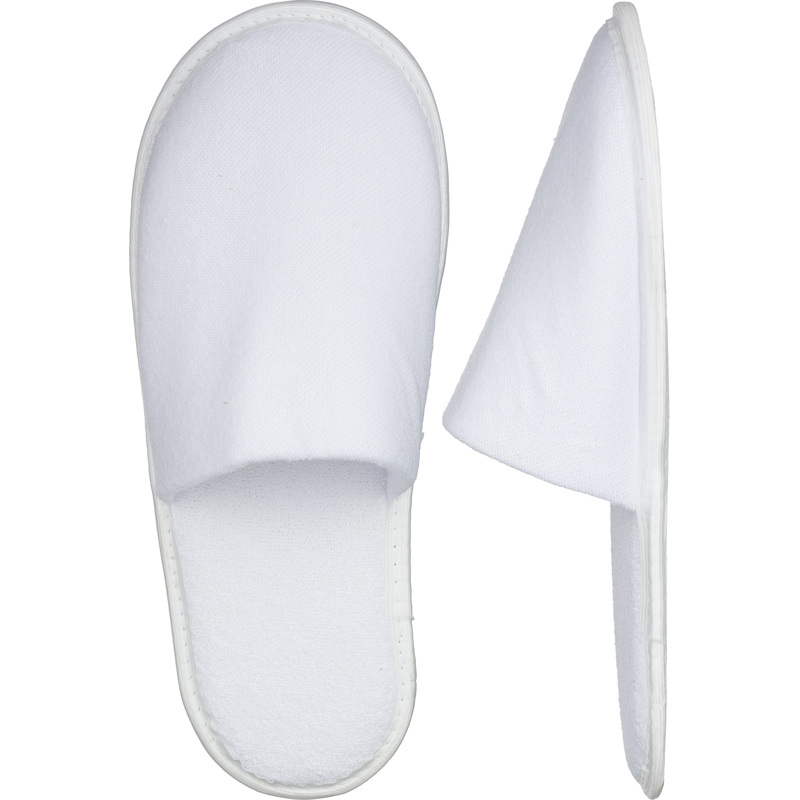 Изображение товара Одноразовые махровые тапочки М3-2 белые закрытый мыс для гостиниц и клиник 100 пар