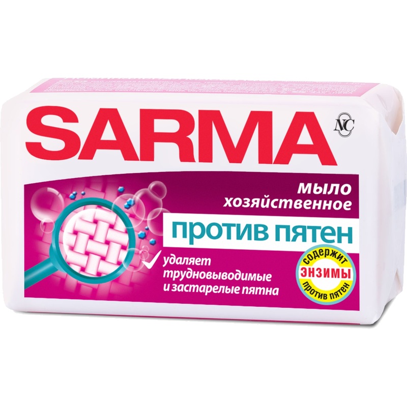 Изображение товара Мыло хозяйственное Sarma Против пятен 72% 140 г