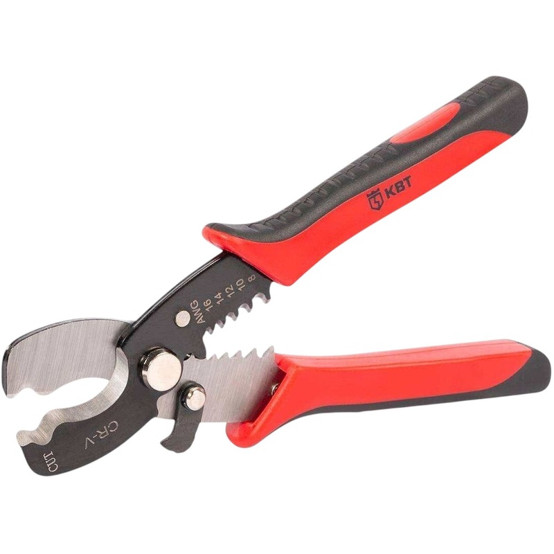 Изображение товара Кабельные ножницы КВТ Практик МС-06 185 мм для резки проводов до 15 мм и зачистки