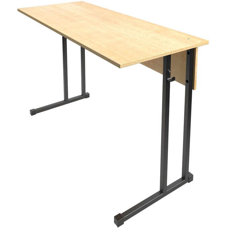 Изображение товара Стол ученический двухместный (клен/черный, рост 6)