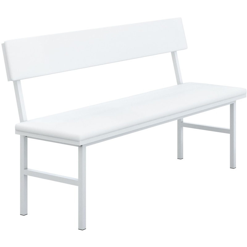 Изображение товара Банкетка НУМЛ-МСК БЛ/МСК-208 со спинкой белая из винилискожи