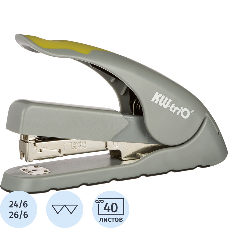 Изображение товара Степлер KW-Trio Level-Touch до 40 листов серый/зелёный