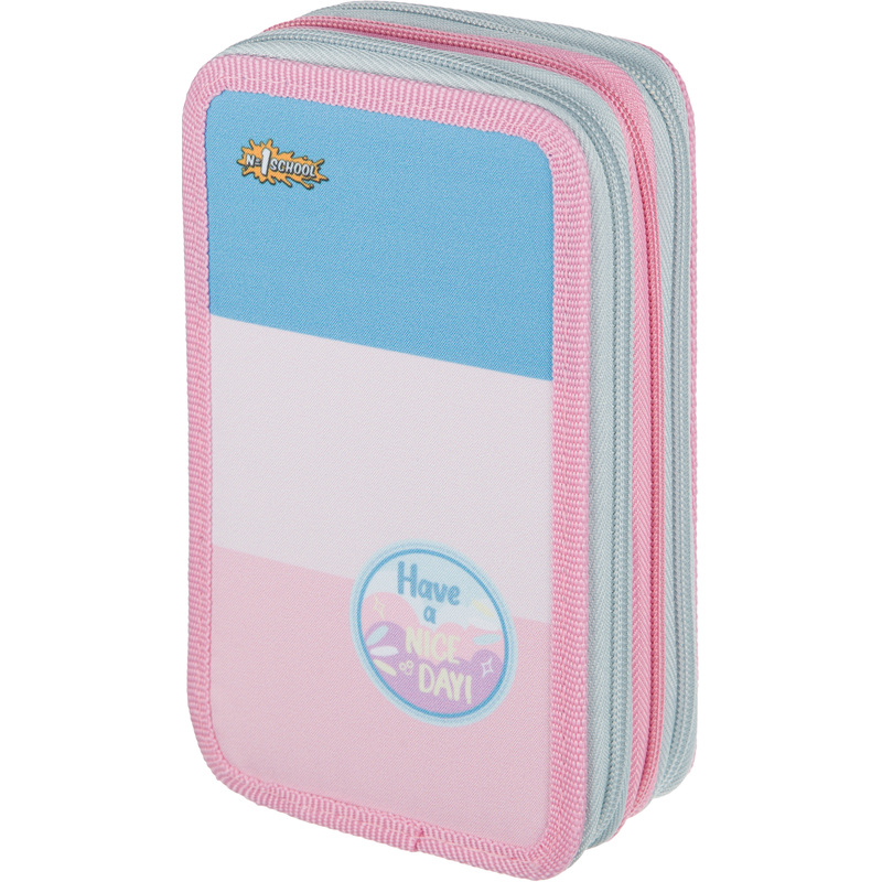 Изображение товара Пенал трехсекционный Комус Класс Casual для девочек ребрендинг розовый и голубой
