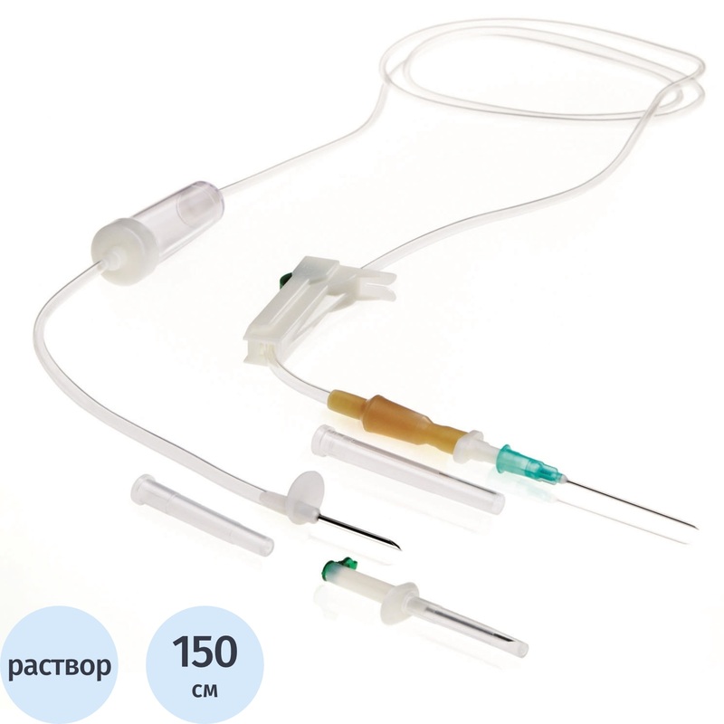 Изображение товара Система для переливания SFM металлический шип 40 мм, 150 см шланг одноразовая стерильная