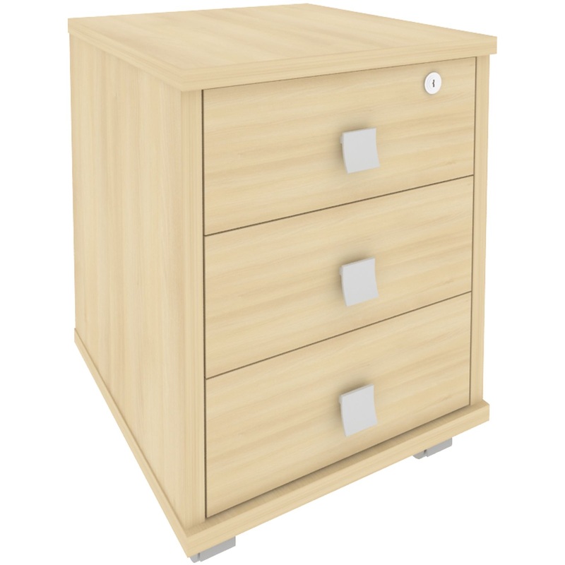 Изображение товара Тумба подкатная Metal System Style Л.ТМ-3Y с замком 3 ящика акация лорка 420x450x563 мм