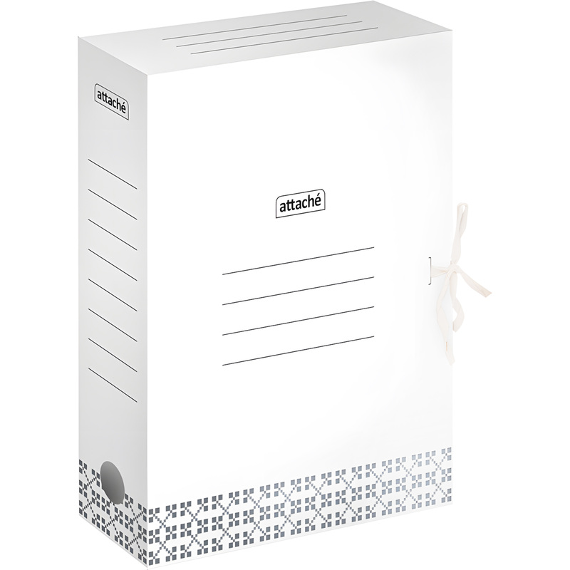 Изображение товара Короб архивный гофрокартон Attache на 2-х завязках (256x75x320 см) серый до 750 листов