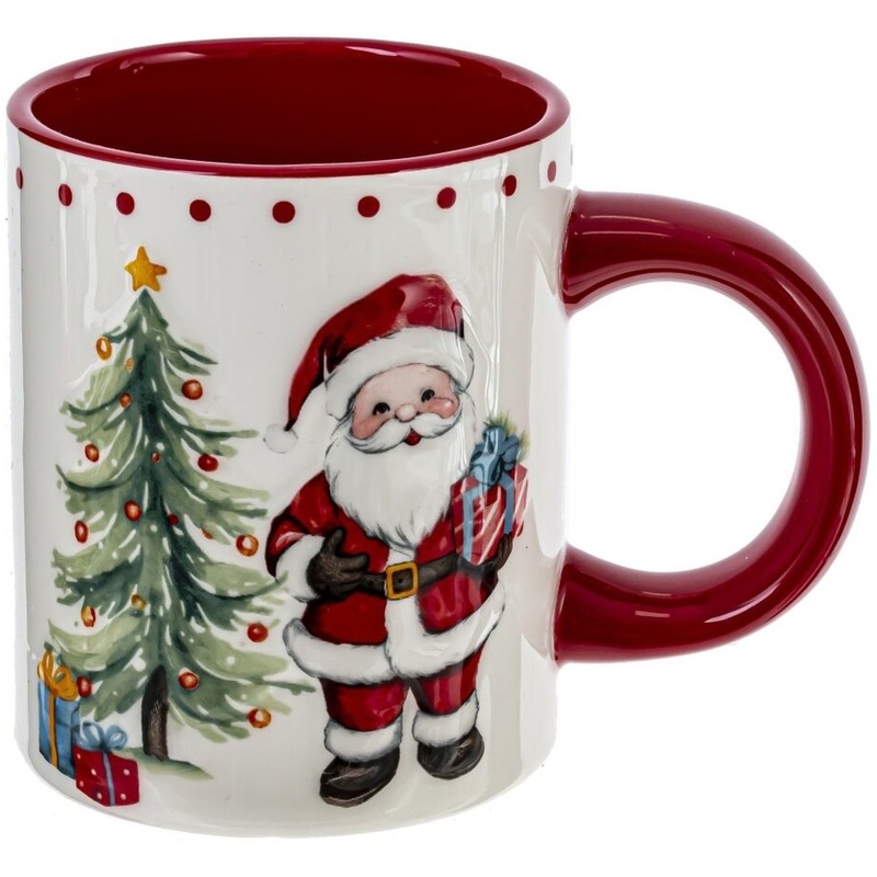 Изображение товара Керамическая кружка Новогодний подарок 400 мл с Сантой и праздничным дизайном