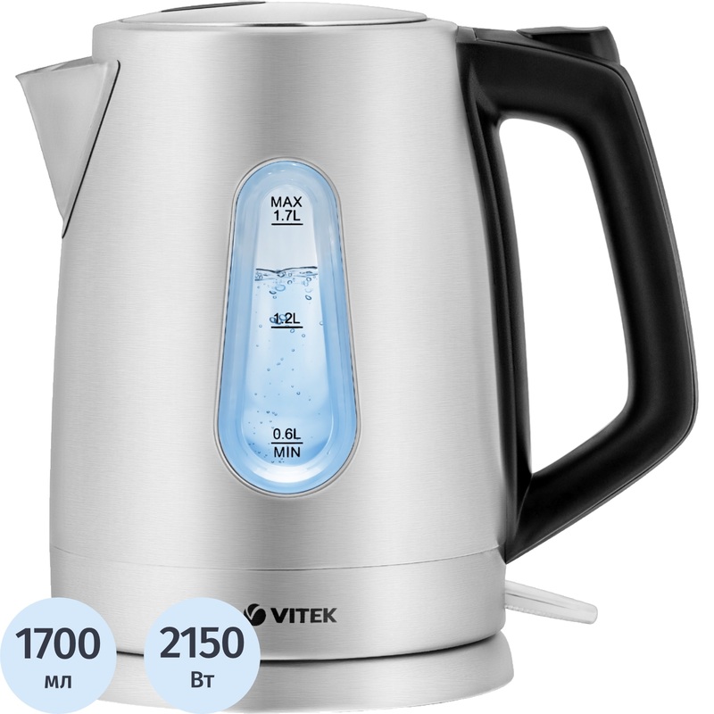 Изображение товара Электрический чайник Vitek VT-7087 серебристый 1700 мл с фильтром