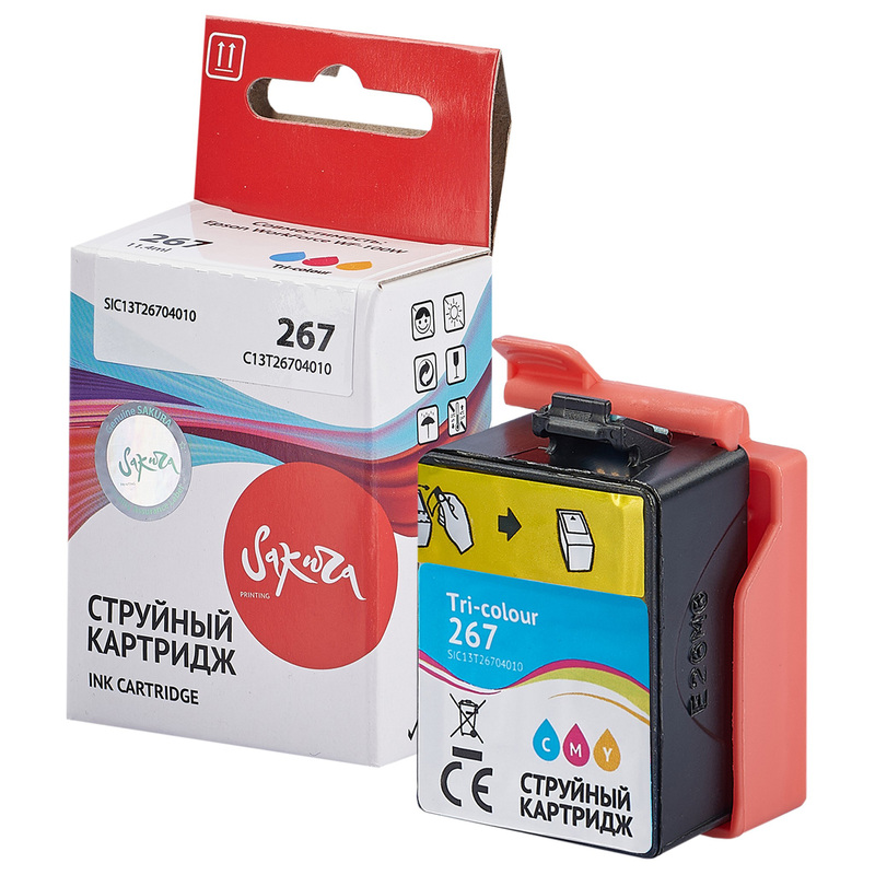 Изображение товара Струйный цветной картридж Sakura C13T26704010 для Epson 267 Colour