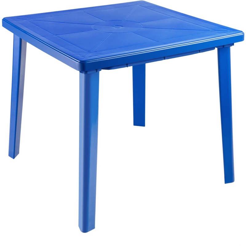 Изображение товара Стол пластиковый квадратный (синий, 800x800x710 мм)