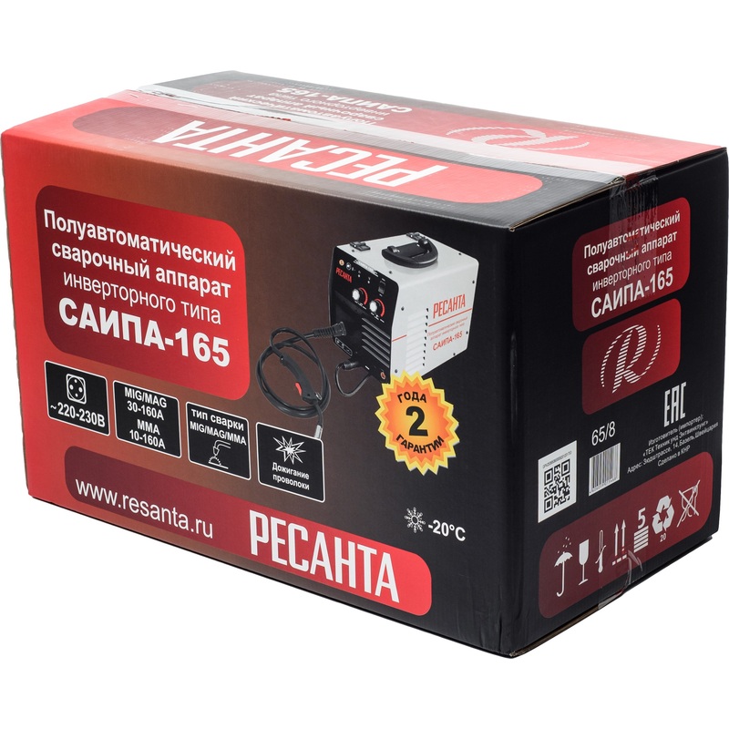 Изображение товара Сварочный инвертор Ресанта САИПА-165 мощность 6200Вт