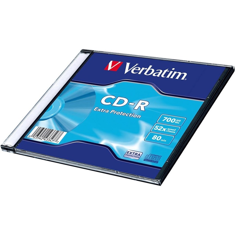 Изображение товара Диск CD-R Verbatim 700 МБ 52x slim box 43347