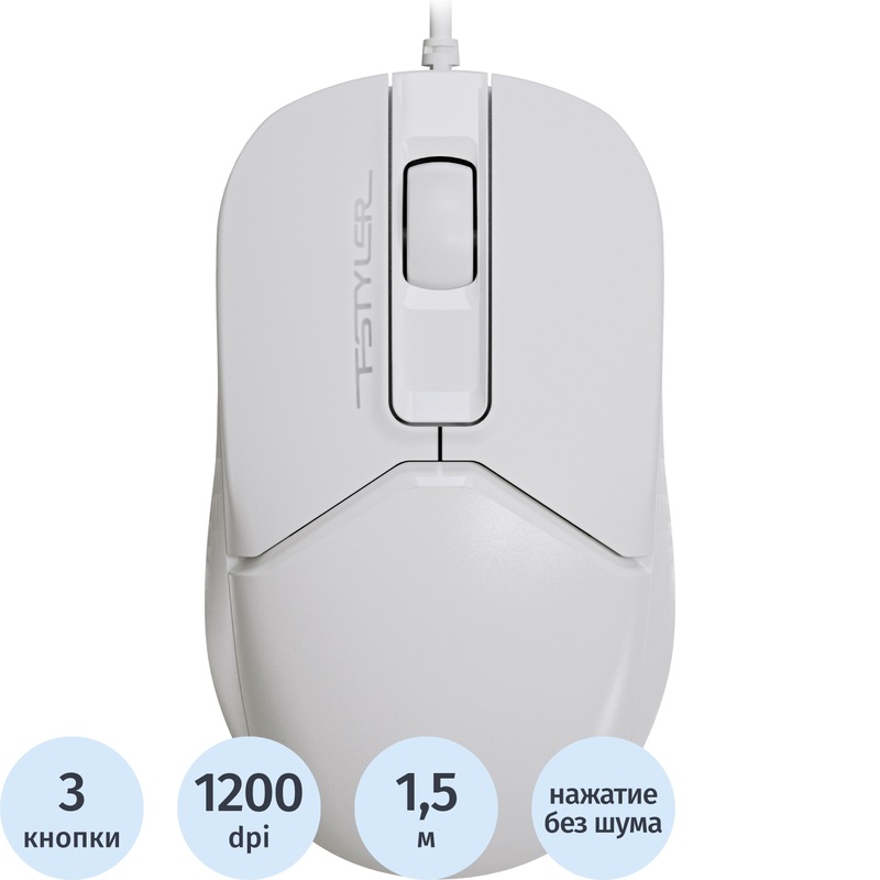 Изображение товара Проводная мышь A4Tech Fstyler FM12S белая оптическая USB