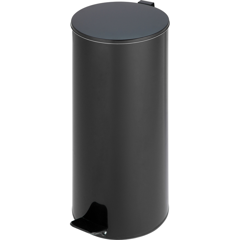 Изображение товара Мусорное ведро из нержавеющей стали 30л педаль крышка чёрное